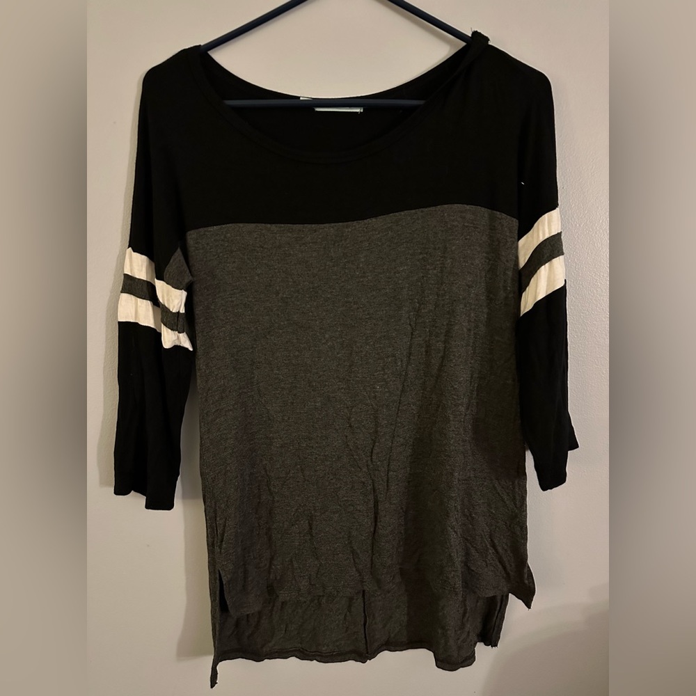Long Sleeve Grey and Black Shirt Maurices